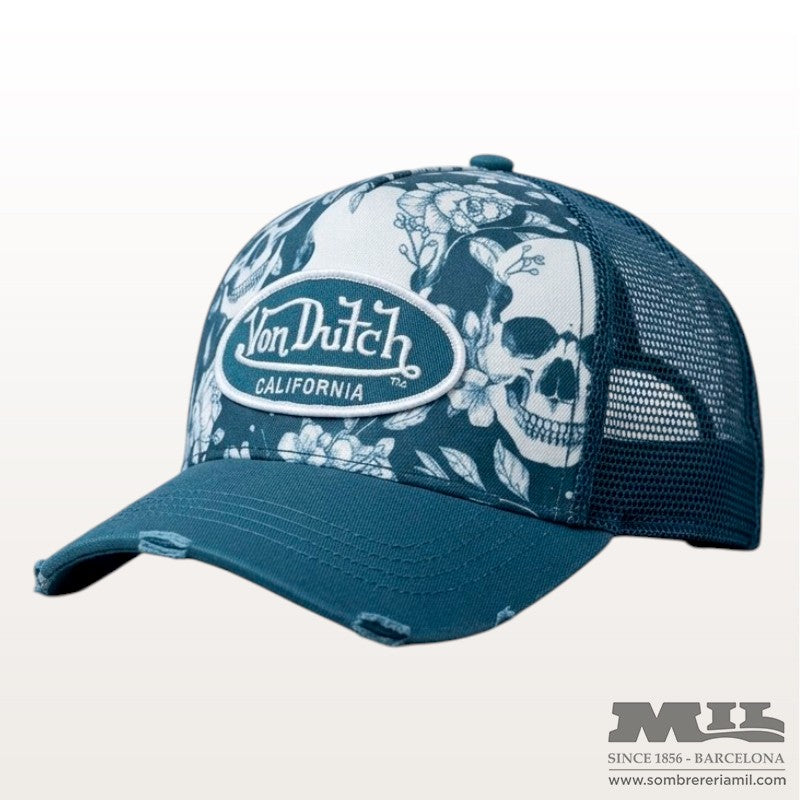 Gorra Trucker Floral Bones | Von dutch