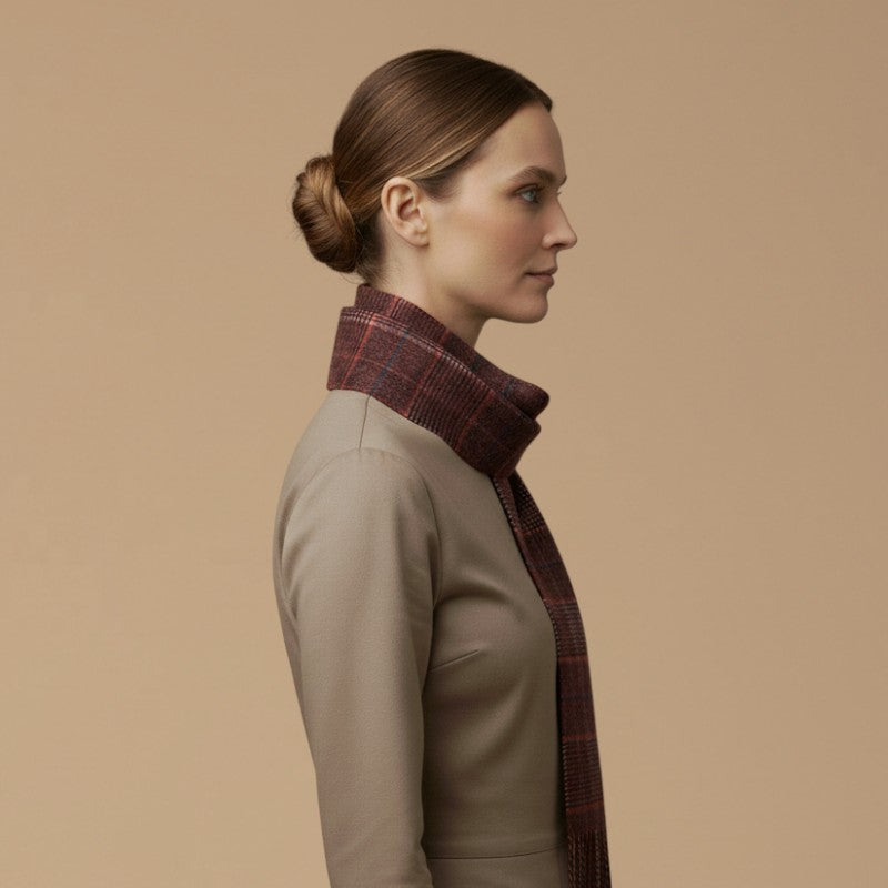 Bufanda de Cuadros con Flecos | Santacana